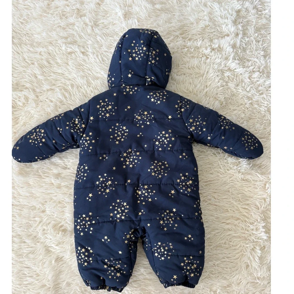OshKosh B'Gosh Baby Puffer Snowsuit Stars Print Winter Outfit‎ 3/6M